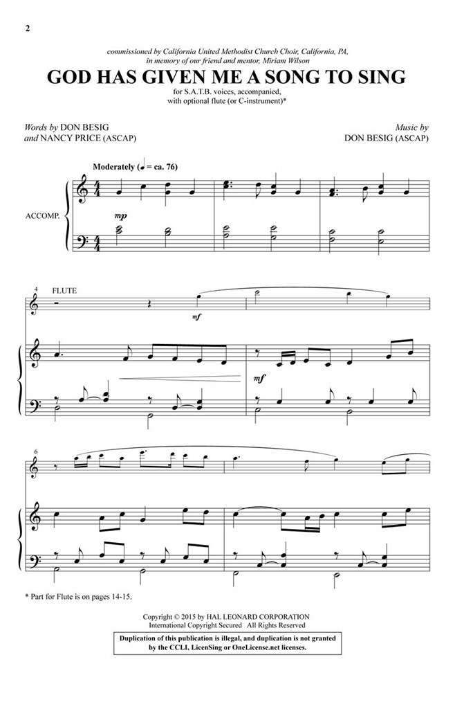 God Has Given Me a Song to Sing